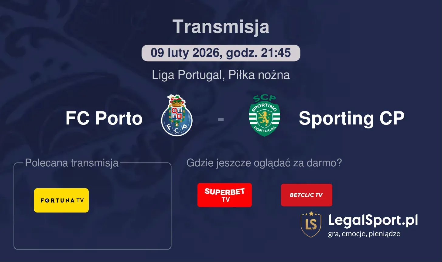 FC Porto - Sporting CP Transmisje