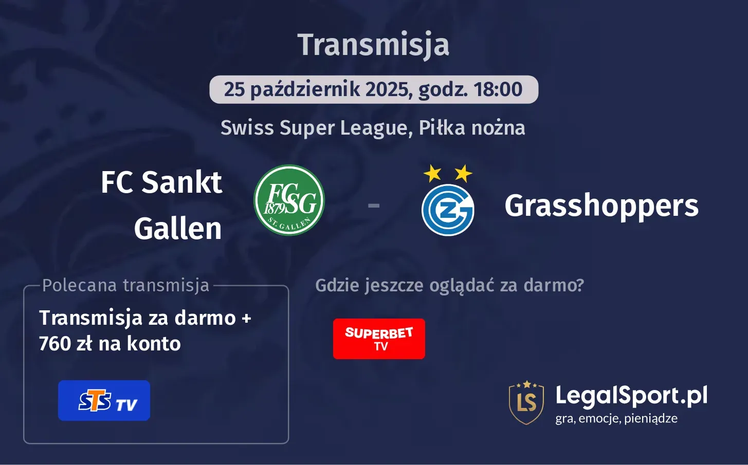 FC Sankt Gallen - Grasshoppers Transmisje