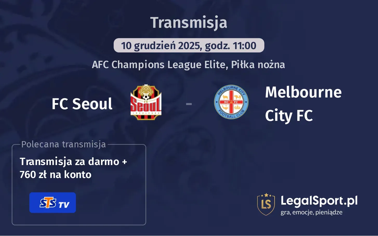 FC Seoul - Melbourne City FC Transmisje