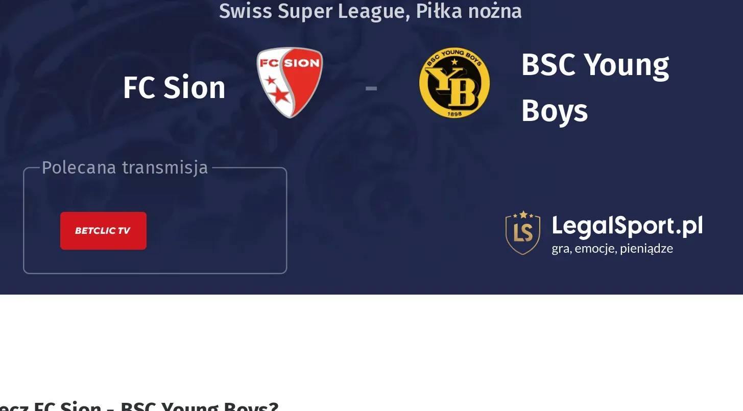 FC Sion - BSC Young Boys Transmisje