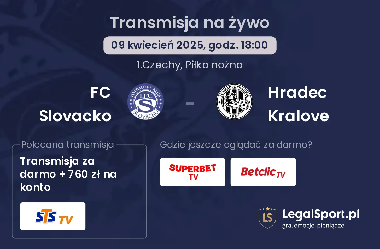 FC Slovacko - Hradec Kralove transmisja na żywo