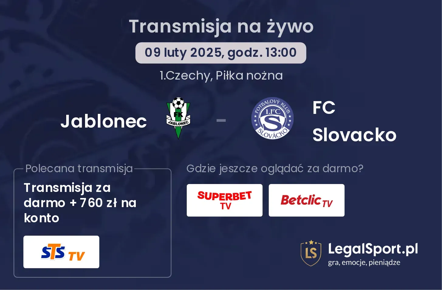 Jablonec - FC Slovacko gdzie oglądać transmisję?