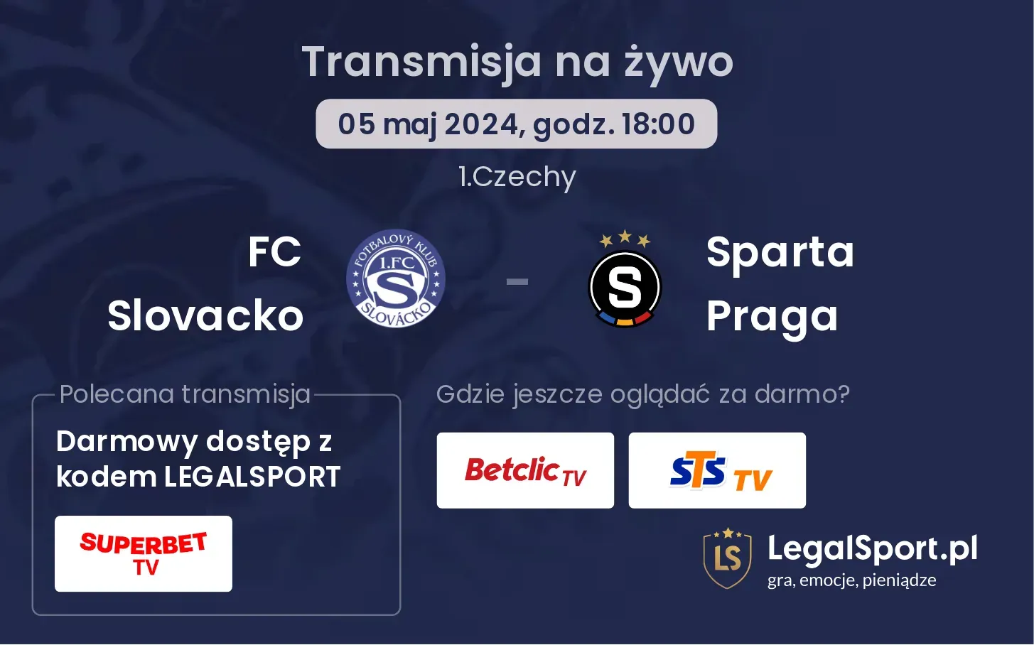 FC Slovacko - Sparta Praga transmisja na żywo
