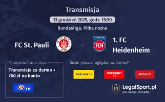 FC St. Pauli - 1. FC Heidenheim gdzie oglądać? (13.12)