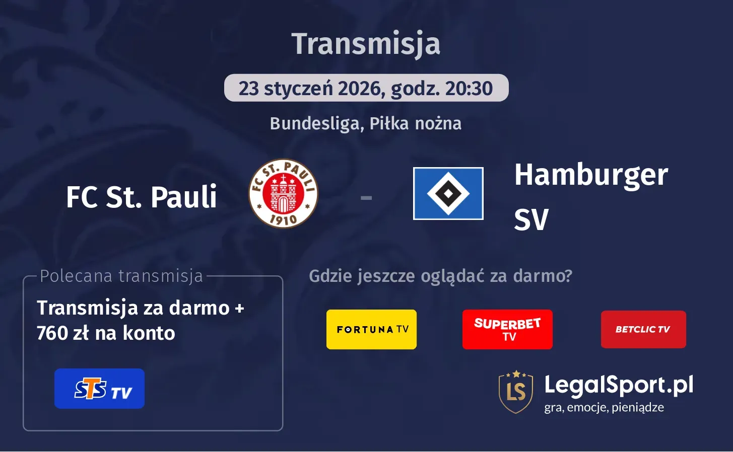 FC St. Pauli - Hamburger SV Transmisje