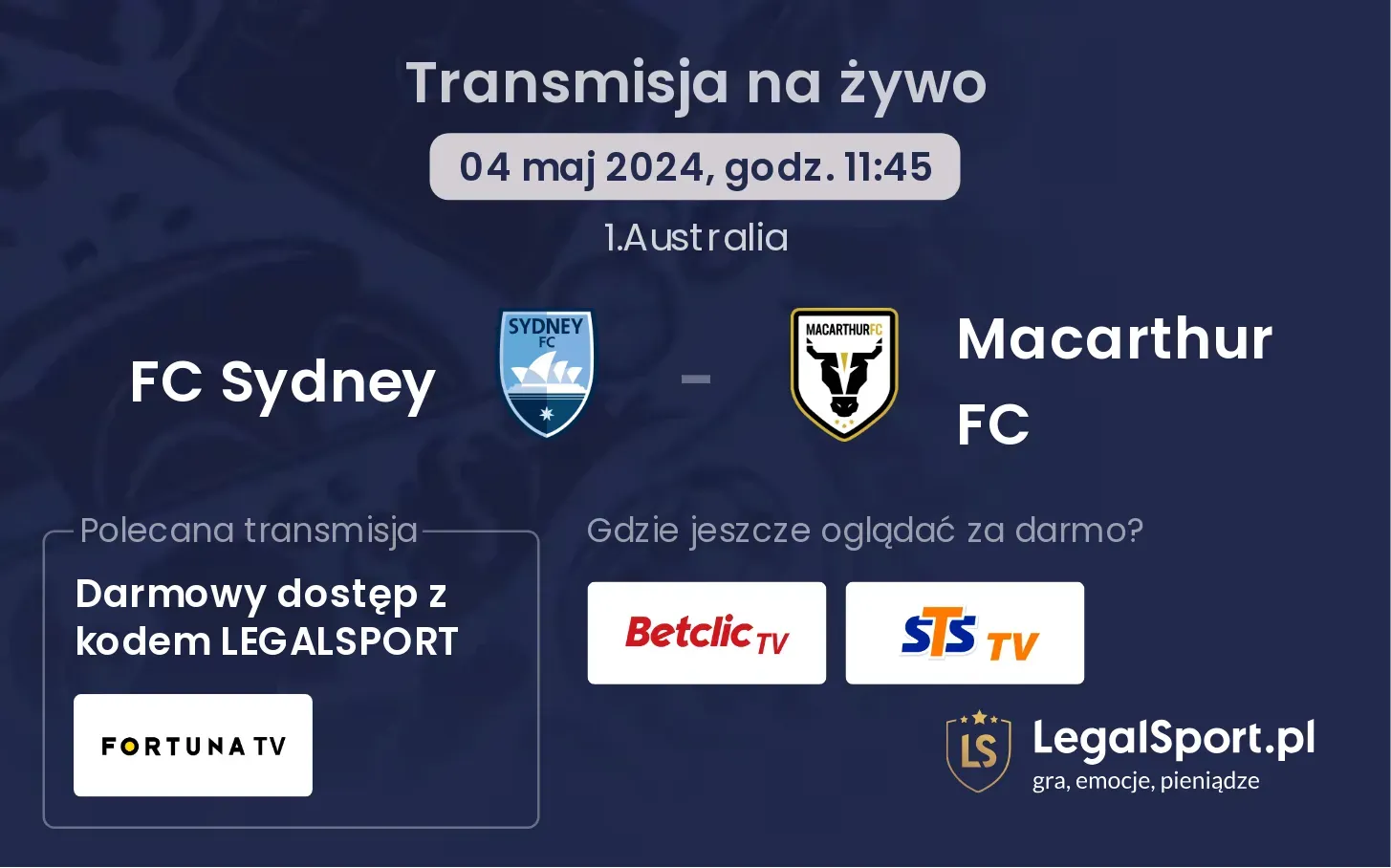 FC Sydney - Macarthur FC transmisja na żywo