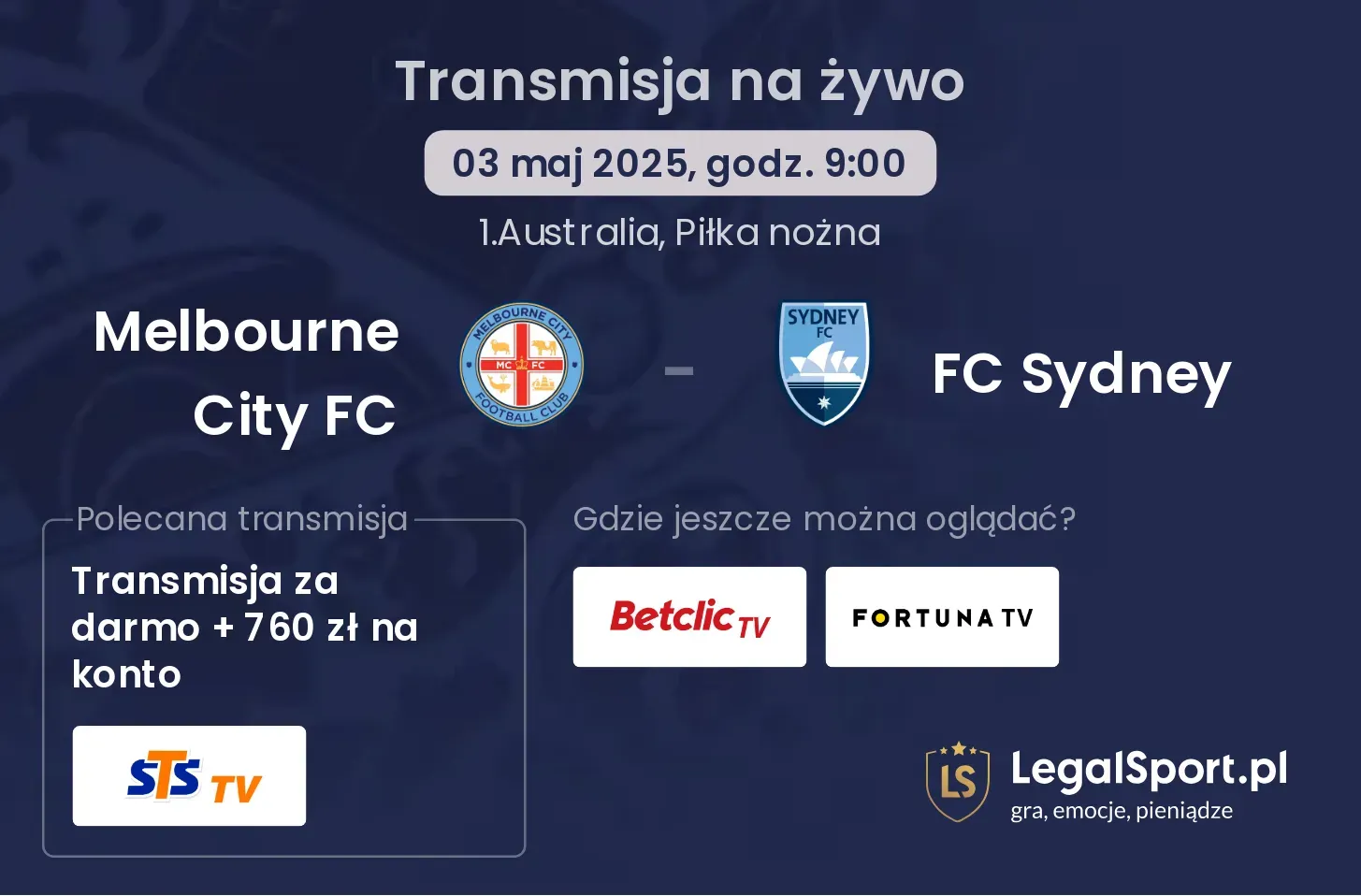 FC Sydney - Melbourne City FC gdzie oglądać transmisję?