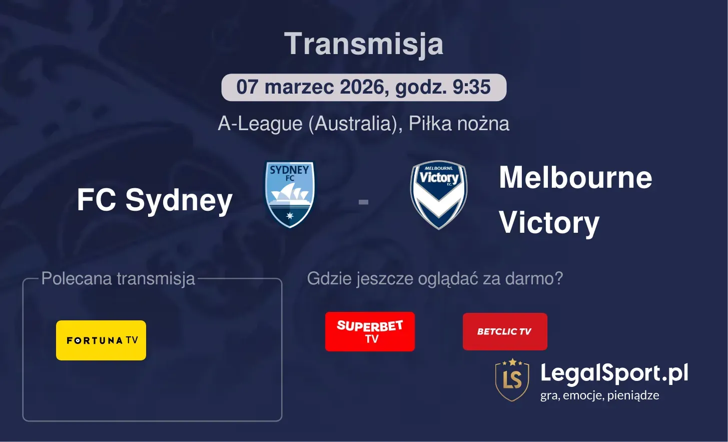 FC Sydney - Melbourne Victory Transmisje