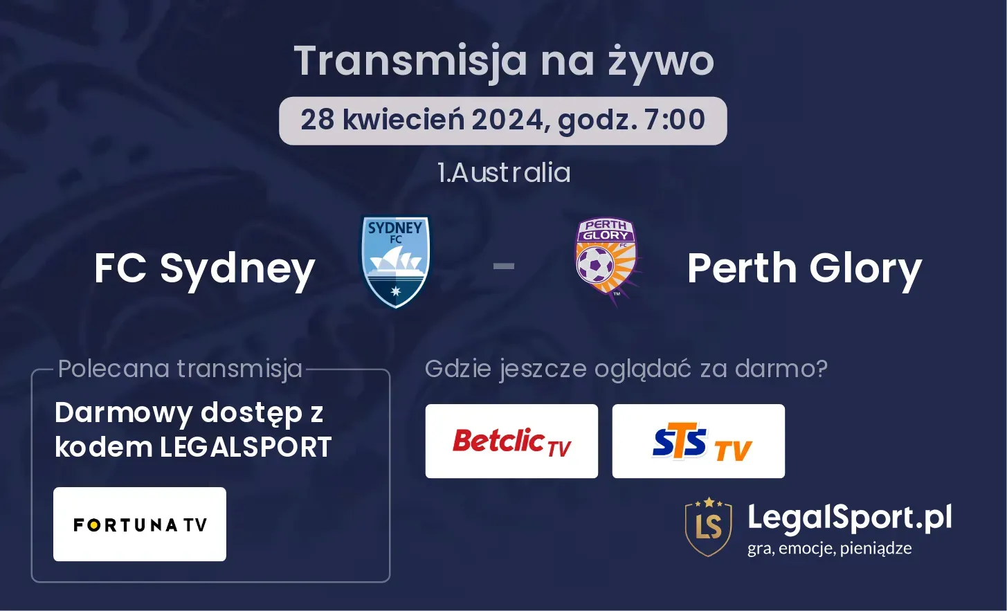 FC Sydney - Perth Glory transmisja na żywo