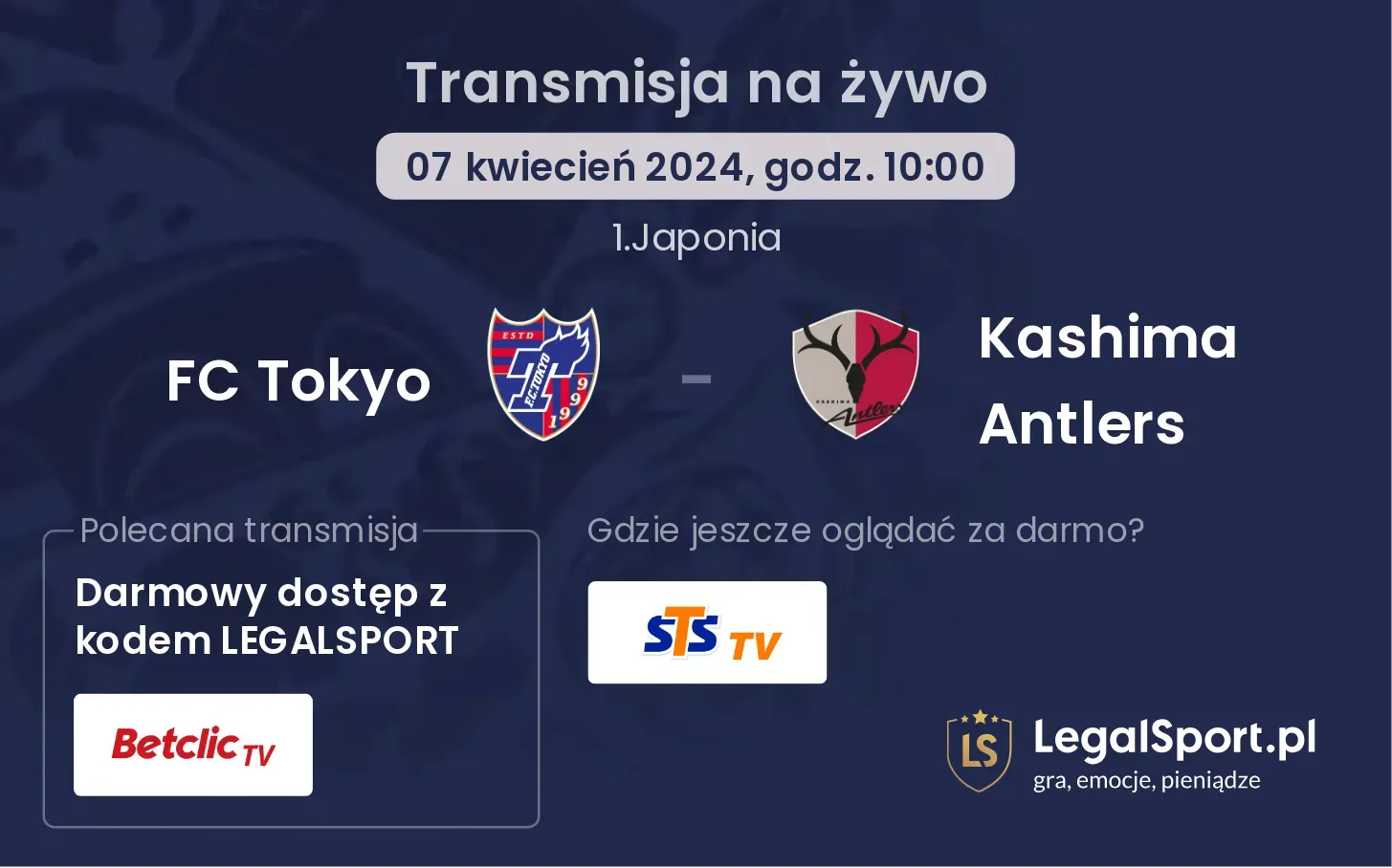 FC Tokyo - Kashima Antlers transmisja na żywo