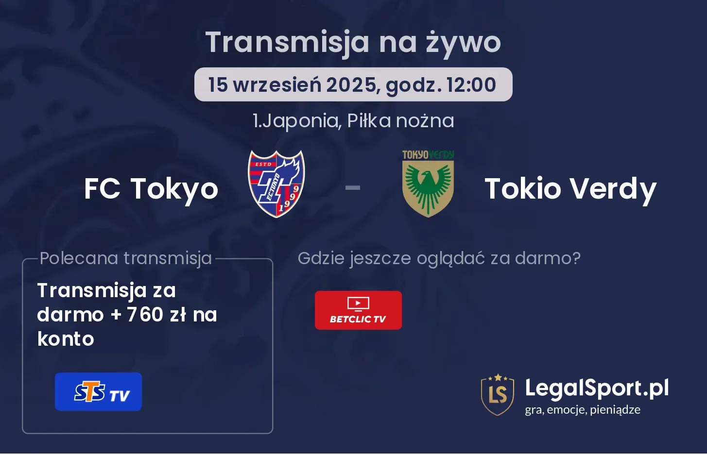 FC Tokyo - Tokio Verdy transmisja na żywo