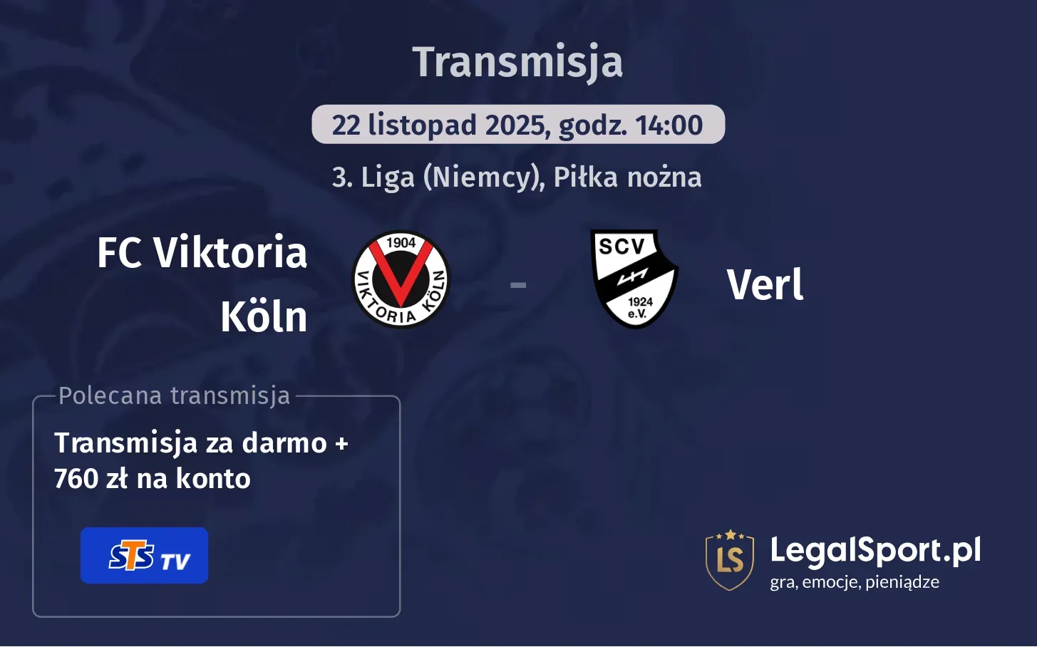 FC Viktoria Köln - Verl Transmisje