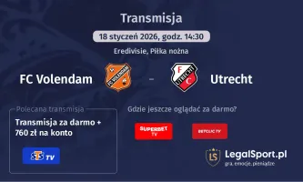 FC Volendam - Utrecht gdzie oglądać? (18.01)
