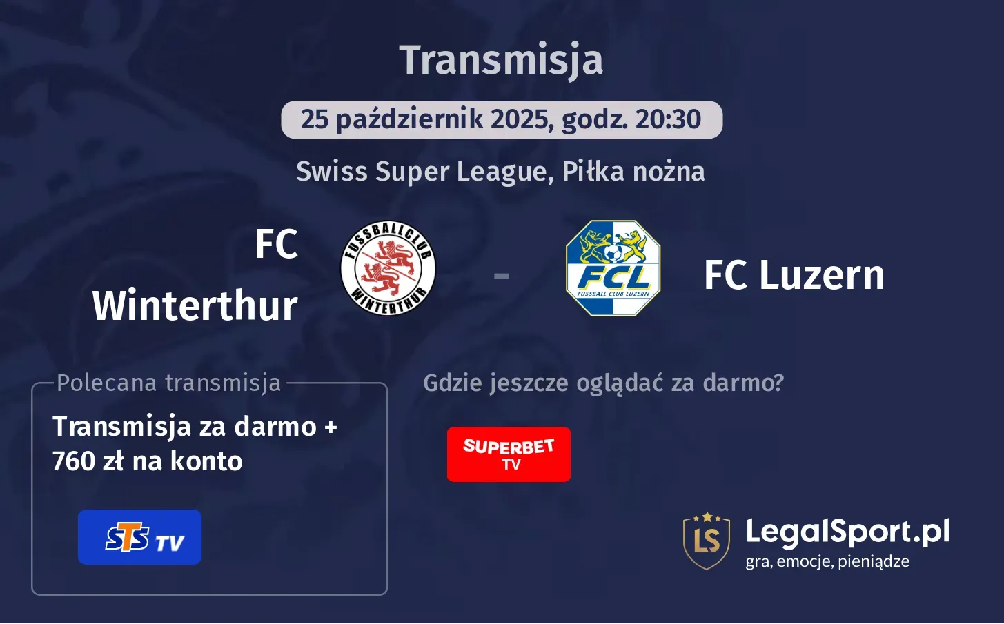 FC Winterthur - FC Luzern Transmisje