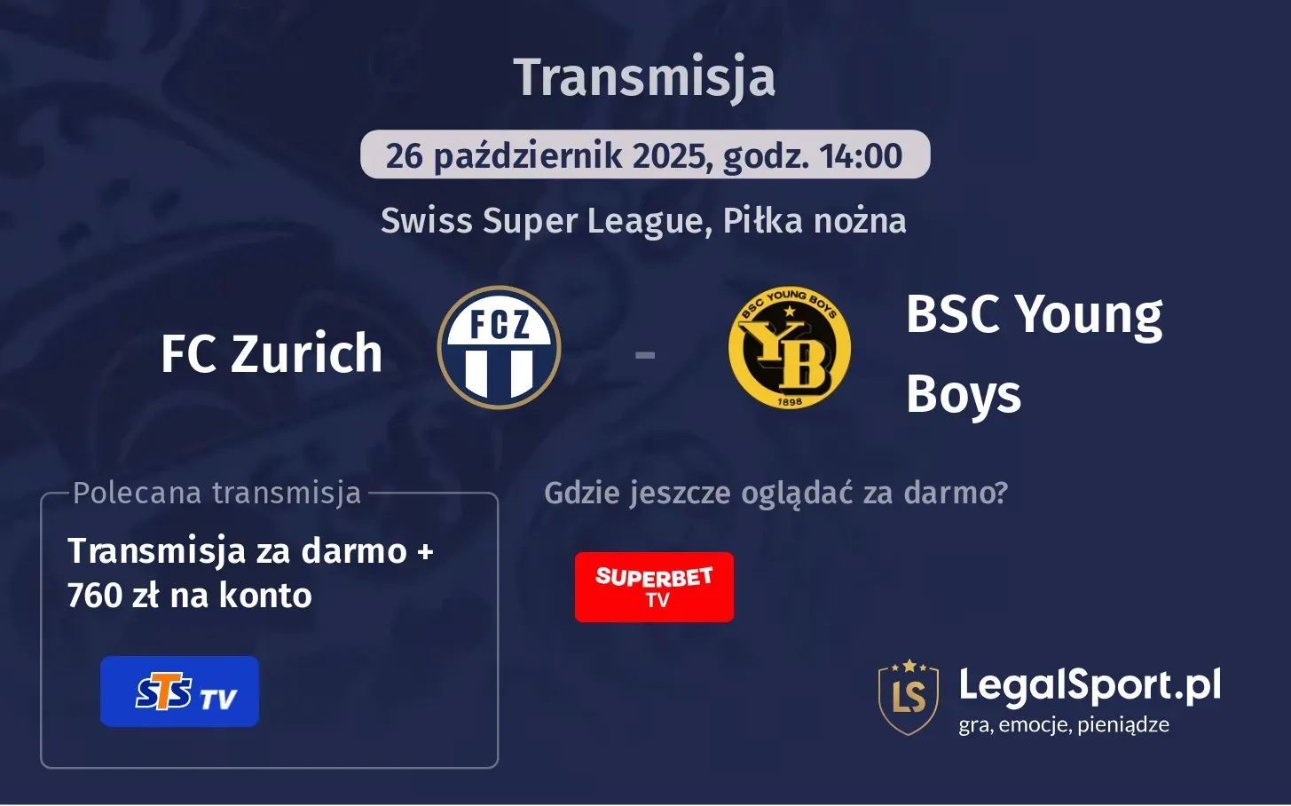 FC Zurich - BSC Young Boys Transmisje