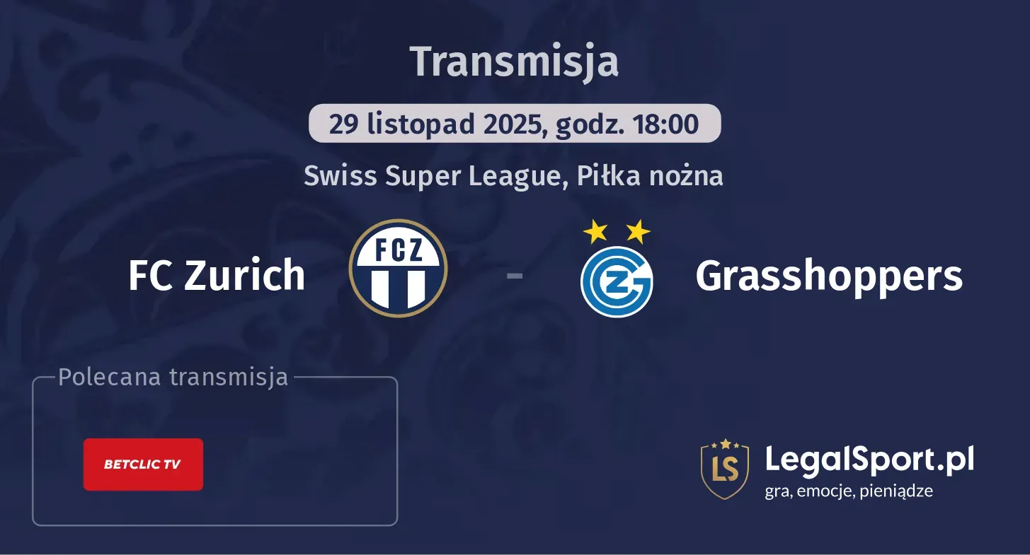 FC Zurich - Grasshoppers Transmisje