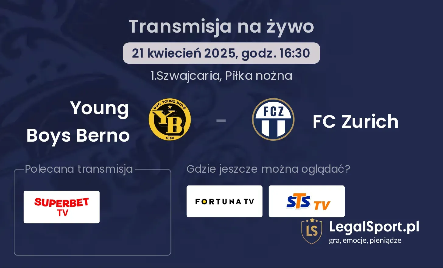 Young Boys Berno - FC Zurich gdzie oglądać?