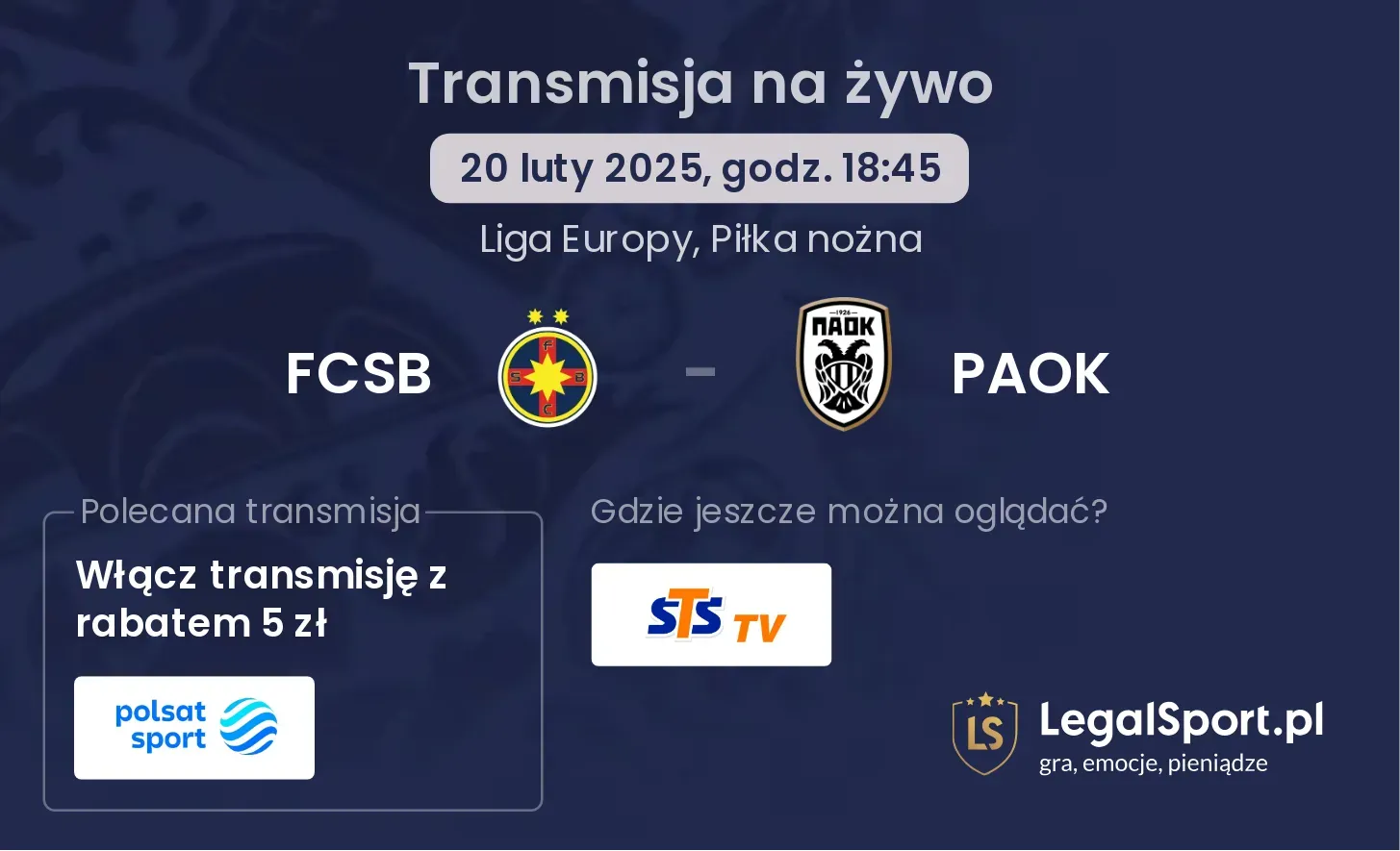 FCSB - PAOK gdzie oglądać?