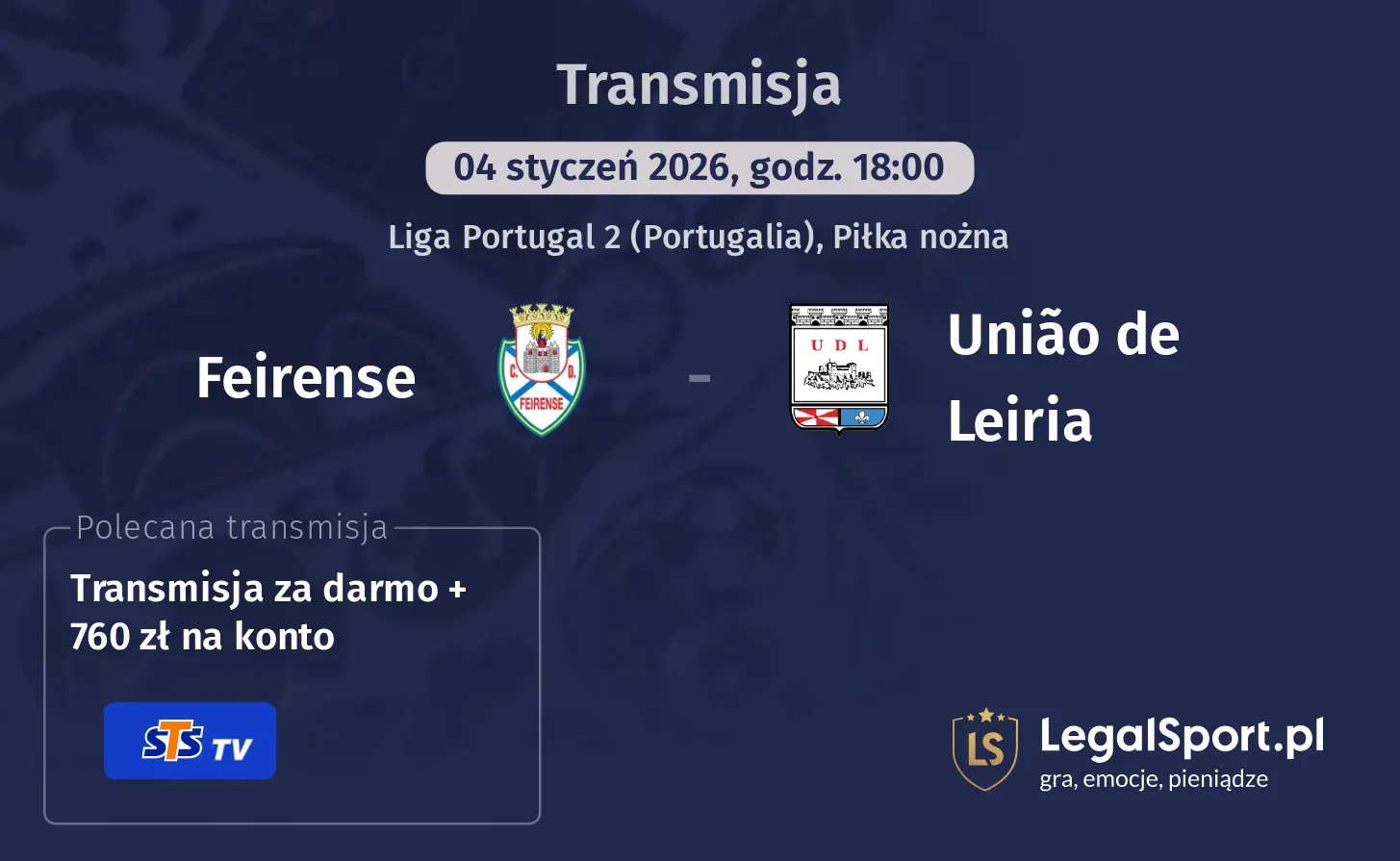 Feirense - União de Leiria Transmisje