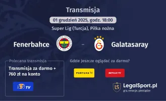 Fenerbahce - Galatasaray gdzie oglądać? (01.12)