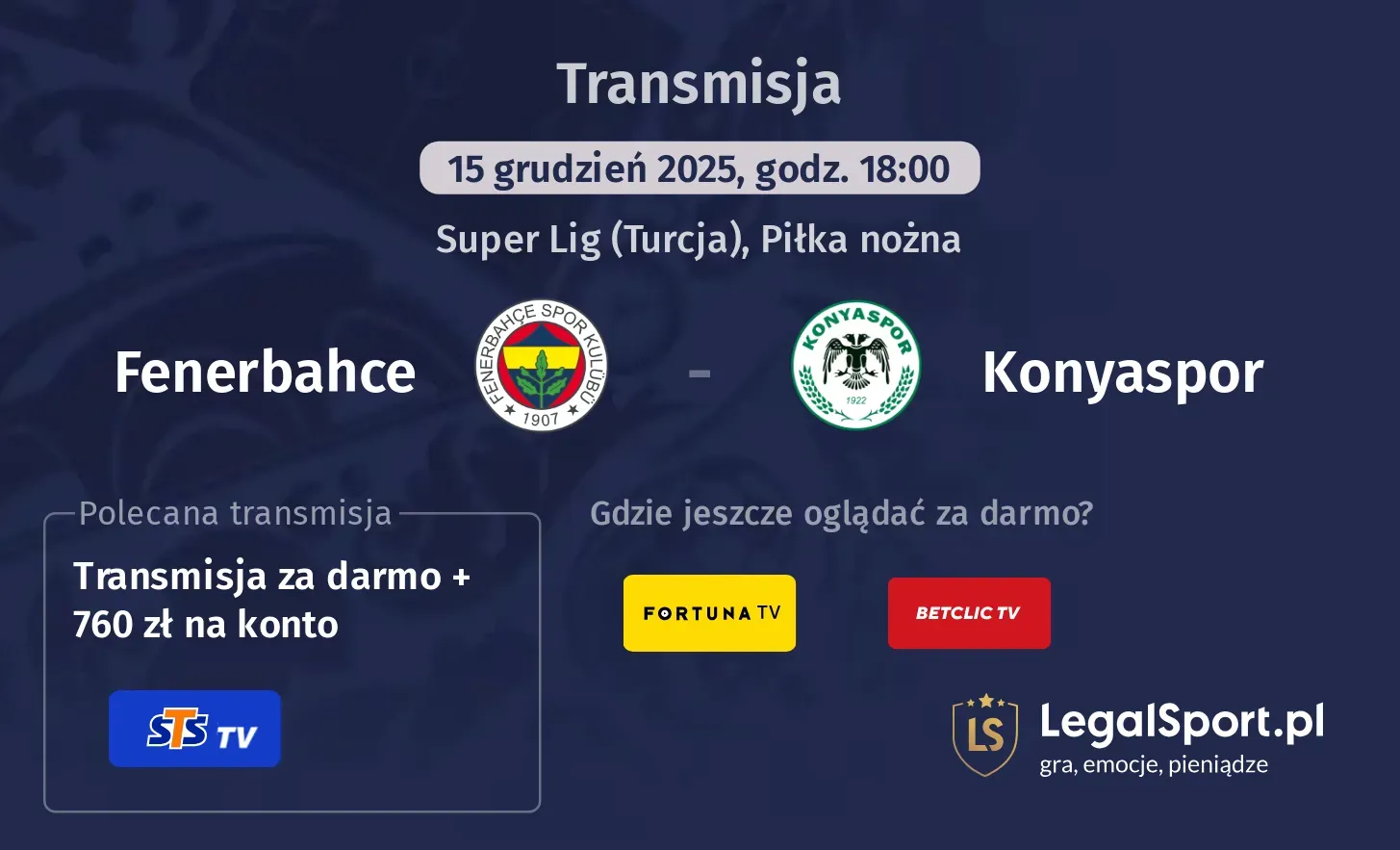 Fenerbahce - Konyaspor Transmisje