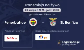 Fenerbahce - SL Benfica gdzie oglądać?