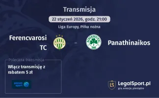 Ferencvarosi TC - Panathinaikos gdzie oglądać (22.01.2026)