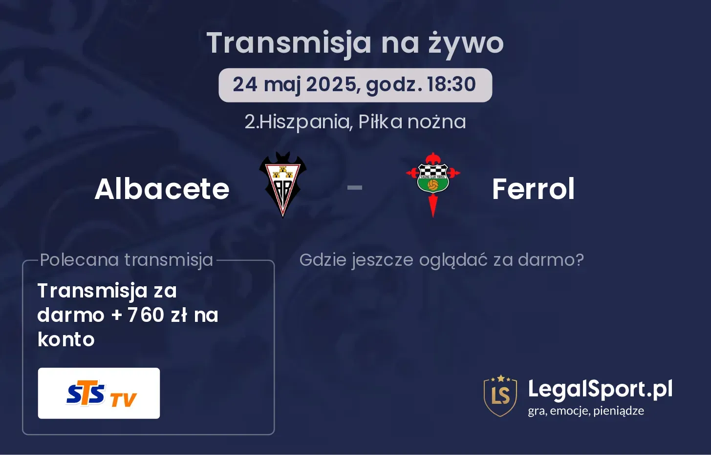 Albacete - Ferrol gdzie oglądać?