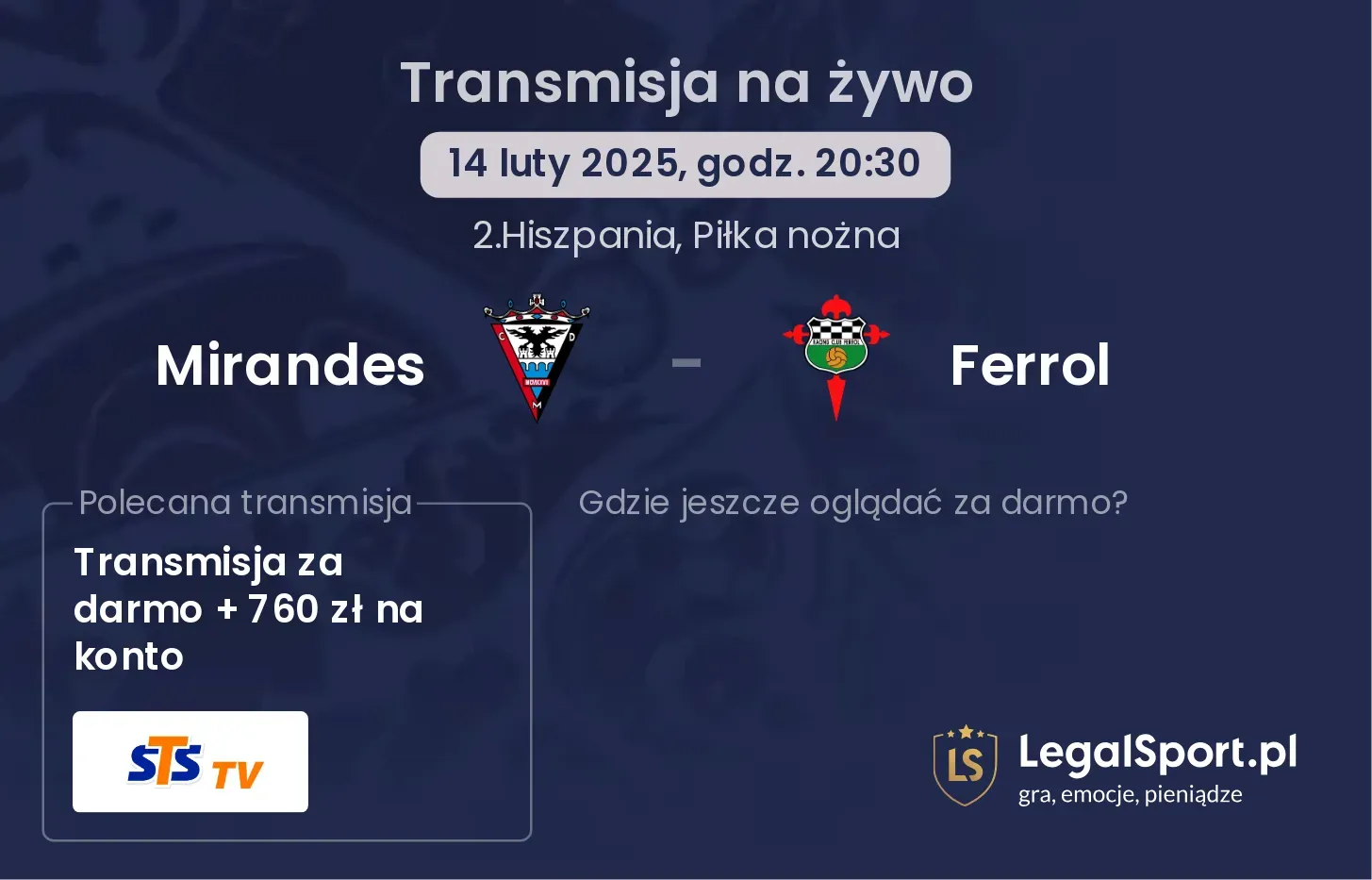 Mirandes - Ferrol gdzie oglądać?
