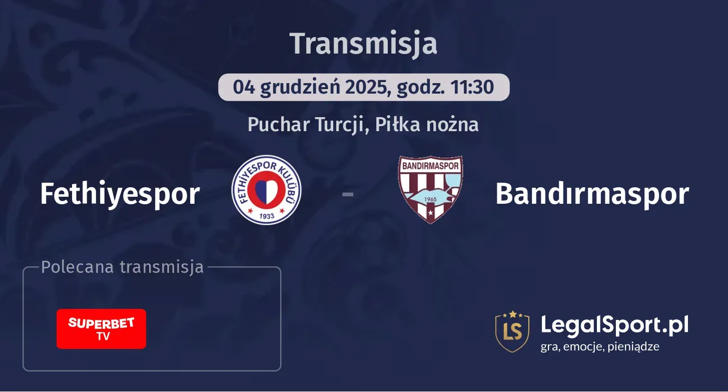 Fethiyespor - Bandırmaspor Transmisje