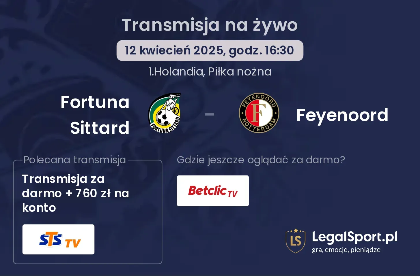 Fortuna Sittard - Feyenoord gdzie oglądać?
