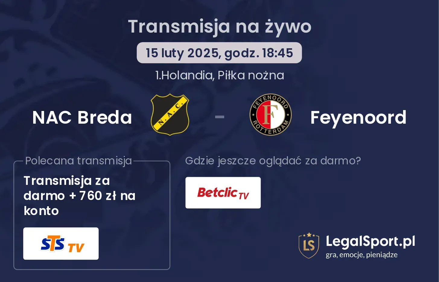 NAC Breda - Feyenoord gdzie oglądać?