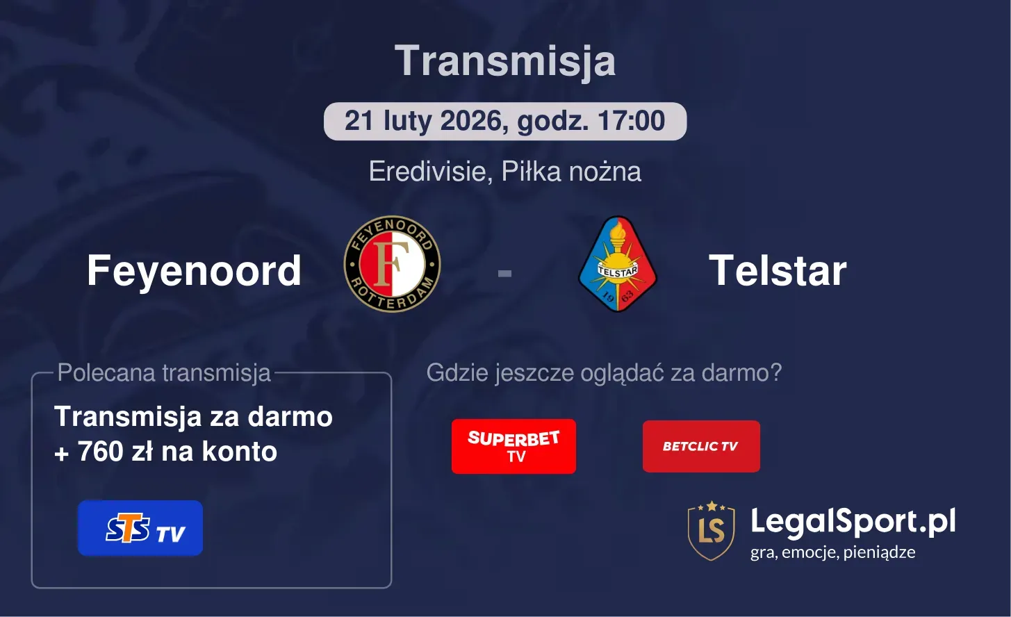 Feyenoord - Telstar Transmisje