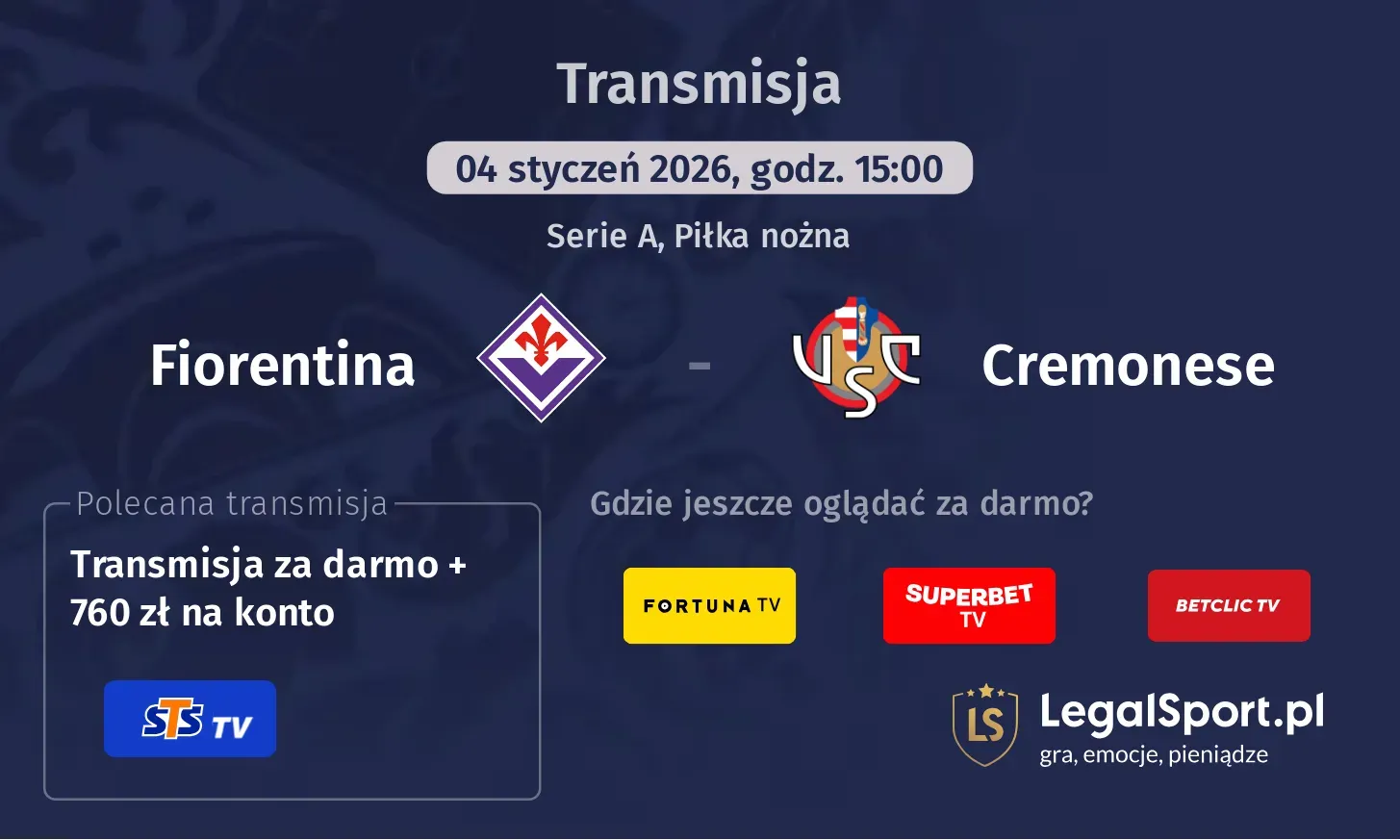 Fiorentina - Cremonese Transmisje
