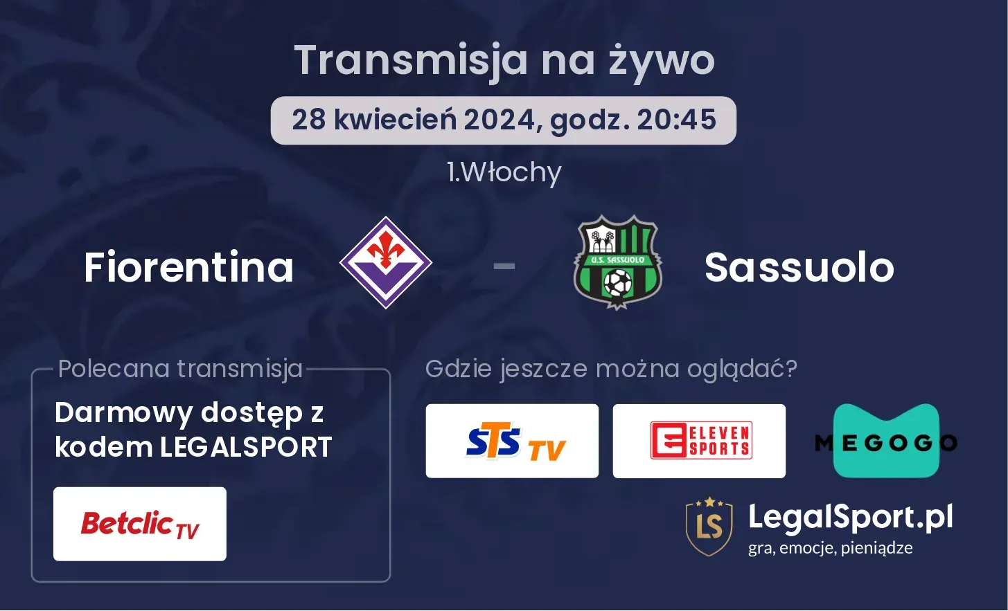 Fiorentina - Sassuolo transmisja na żywo