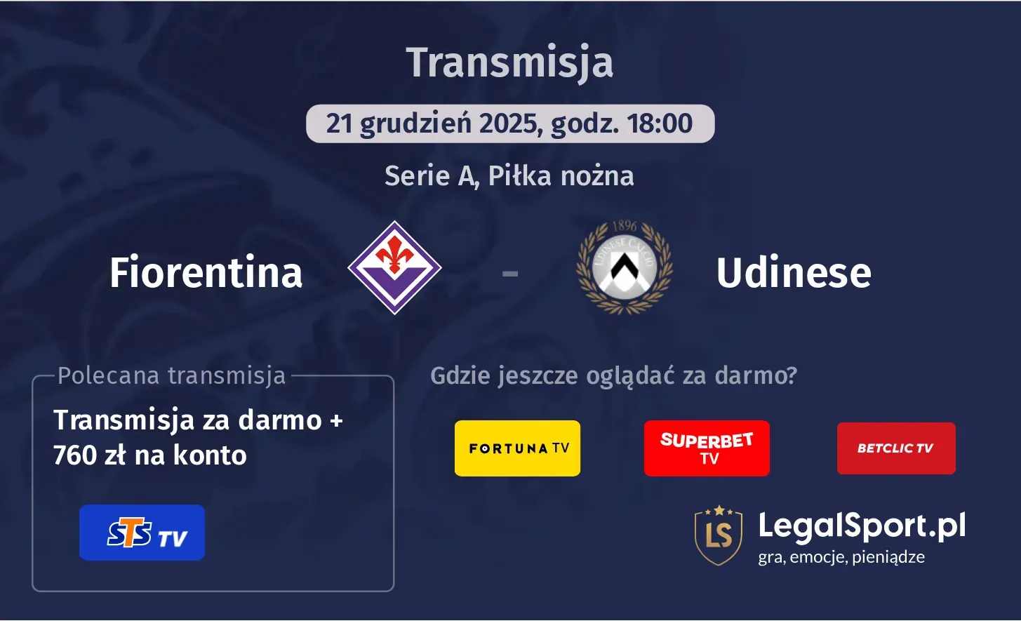 Fiorentina - Udinese Transmisje