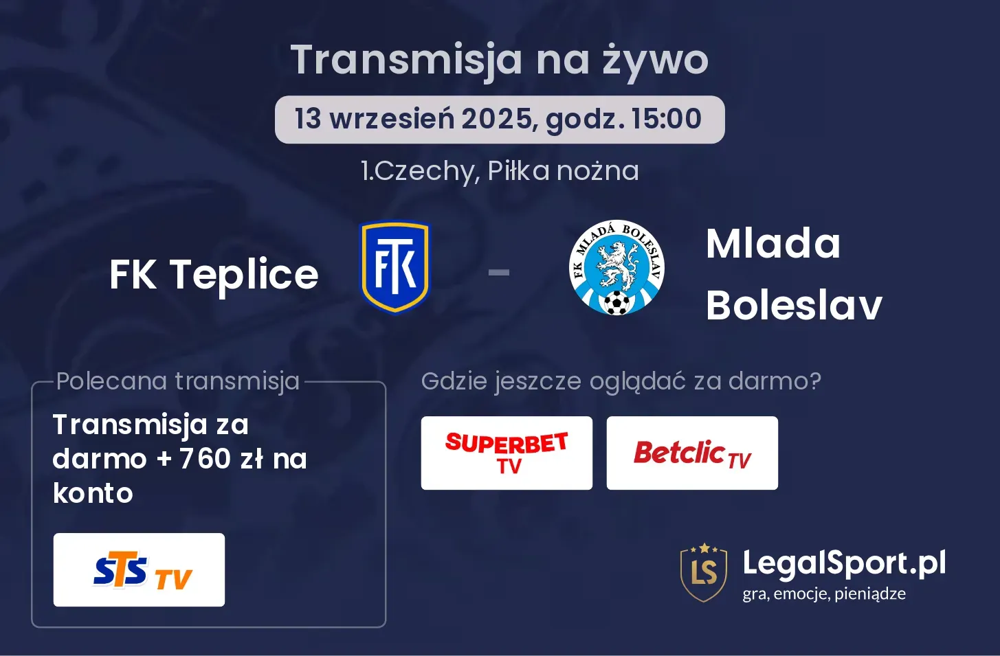 FK Teplice - Mlada Boleslav  gdzie oglądać?