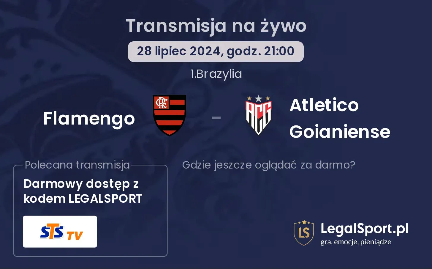 Flamengo - Atletico Goianiense  gdzie oglądać? Transmisja online za darmo (28.07, godz. 21:00)