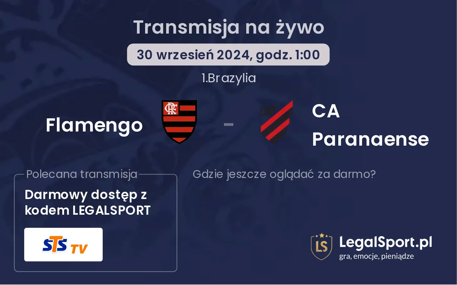 Flamengo - CA Paranaense gdzie oglądać? 30.09, godz. 01:00