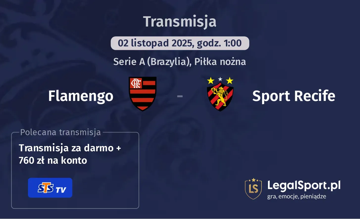 Flamengo - Sport Recife Transmisje