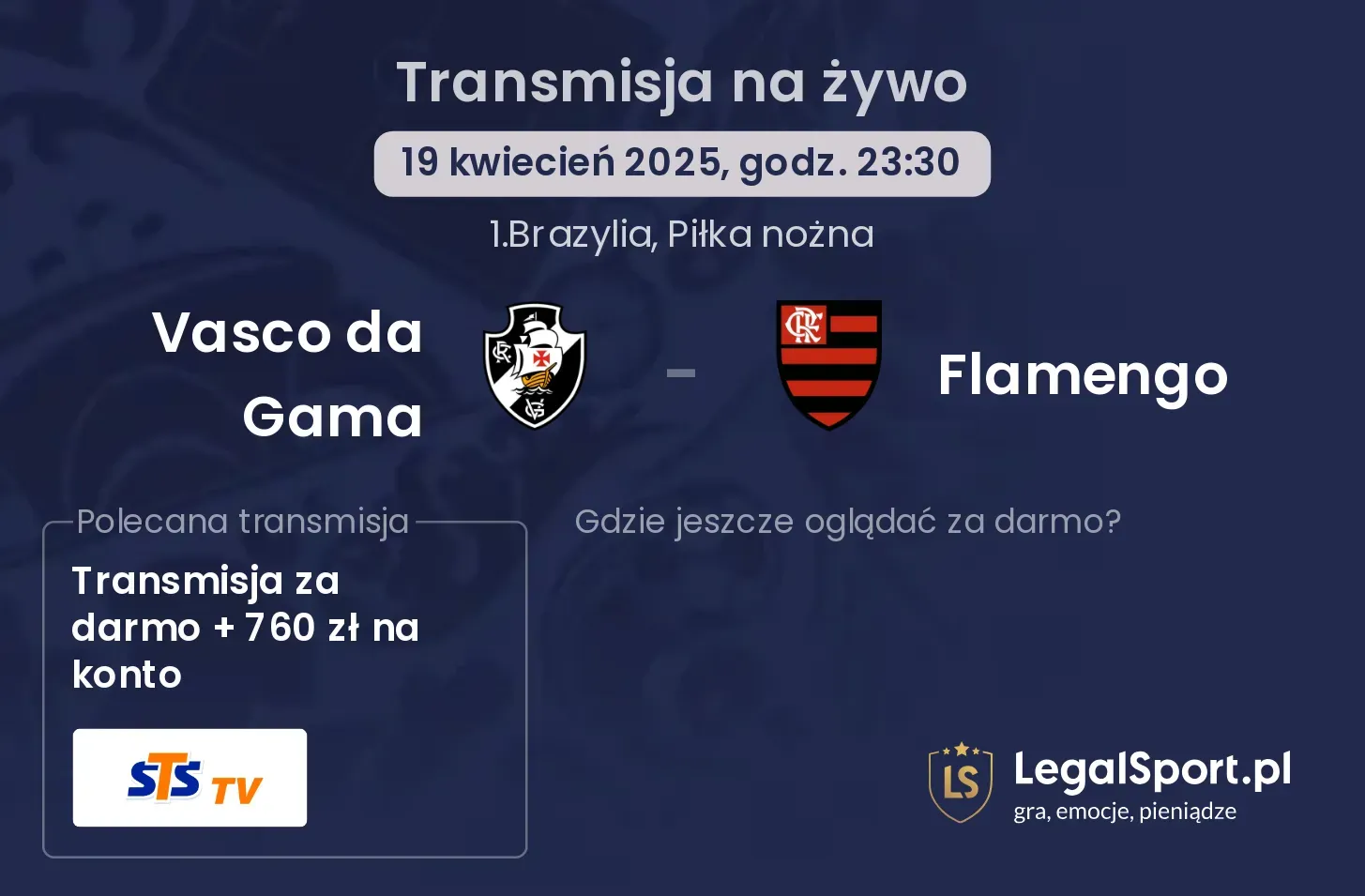 Vasco da Gama - Flamengo gdzie oglądać transmisję?