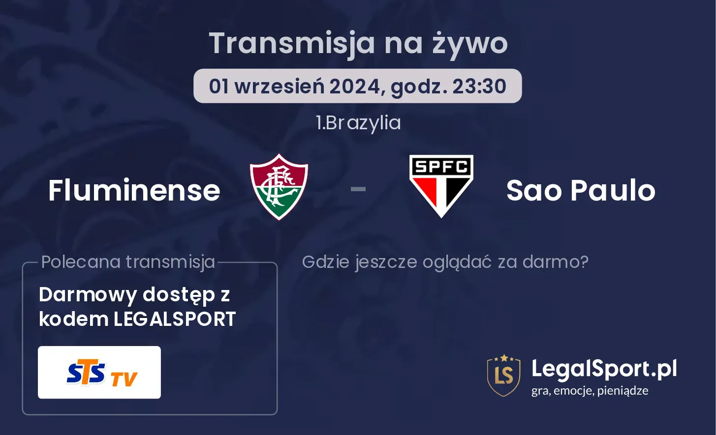 Fluminense - Sao Paulo gdzie oglądać? 01.09, godz. 23:30