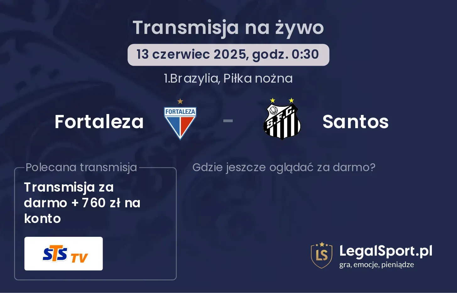 Fortaleza - Santos transmisja na żywo
