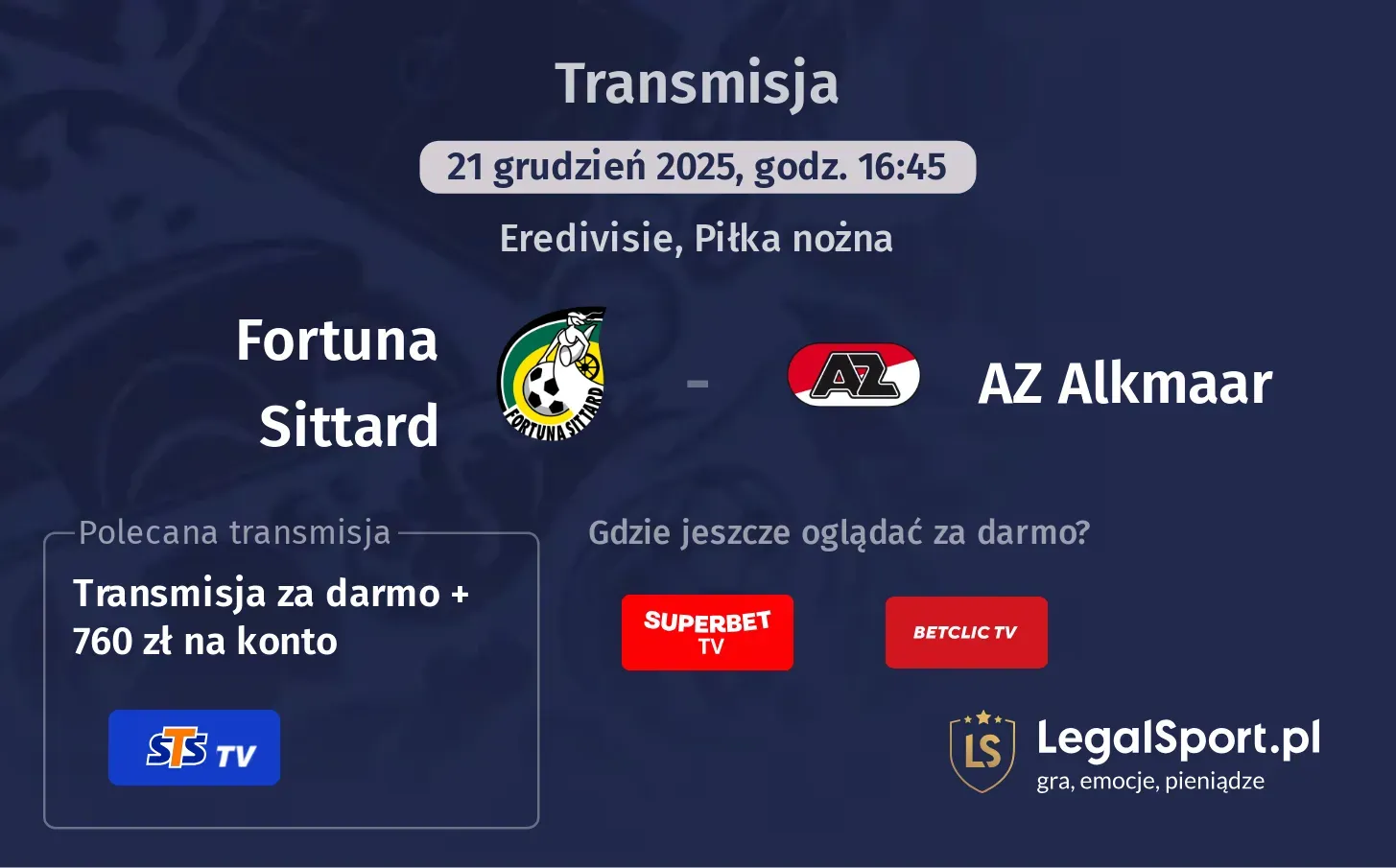 Fortuna Sittard - AZ Alkmaar Transmisje