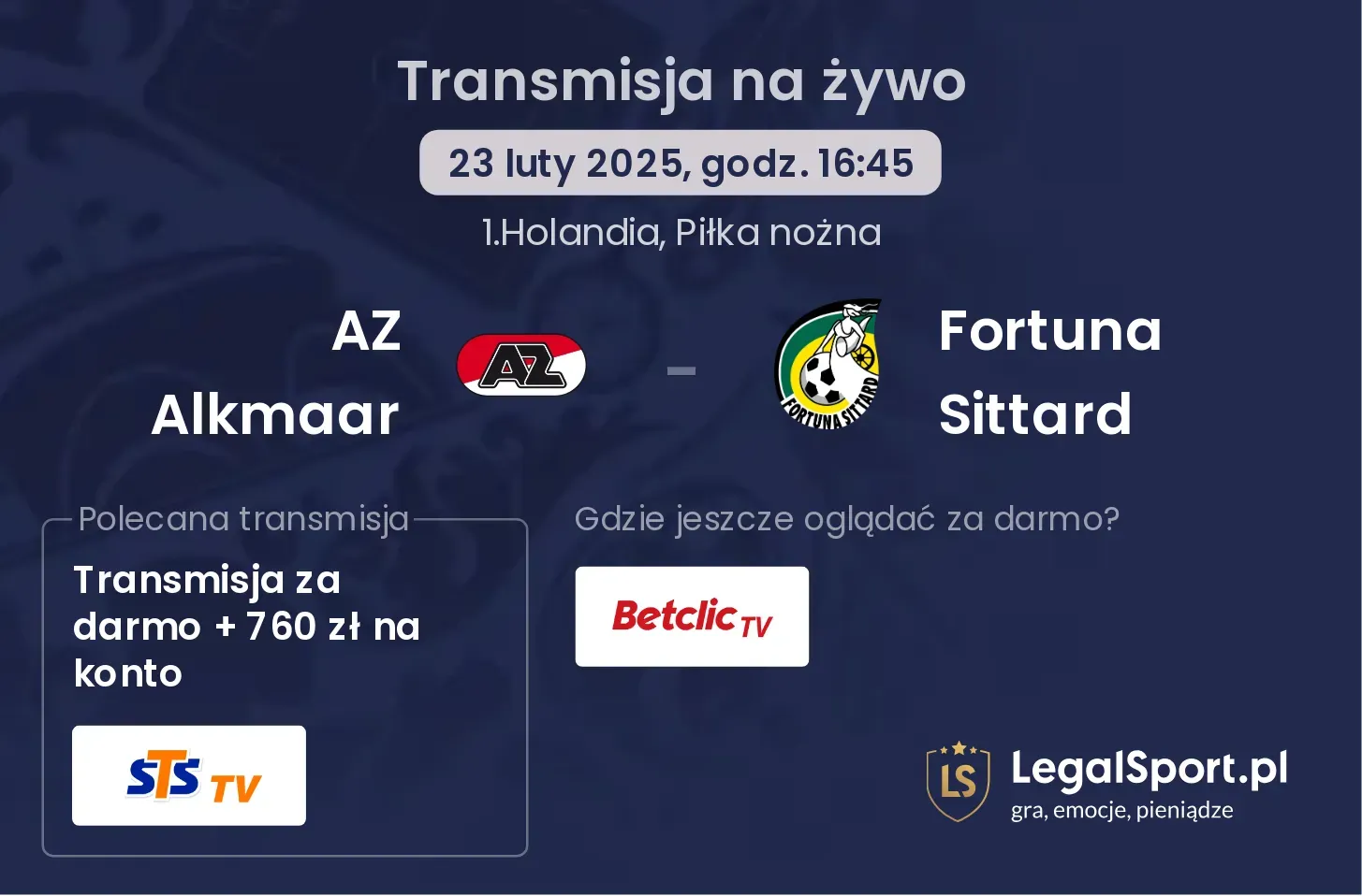 AZ Alkmaar - Fortuna Sittard gdzie oglądać?