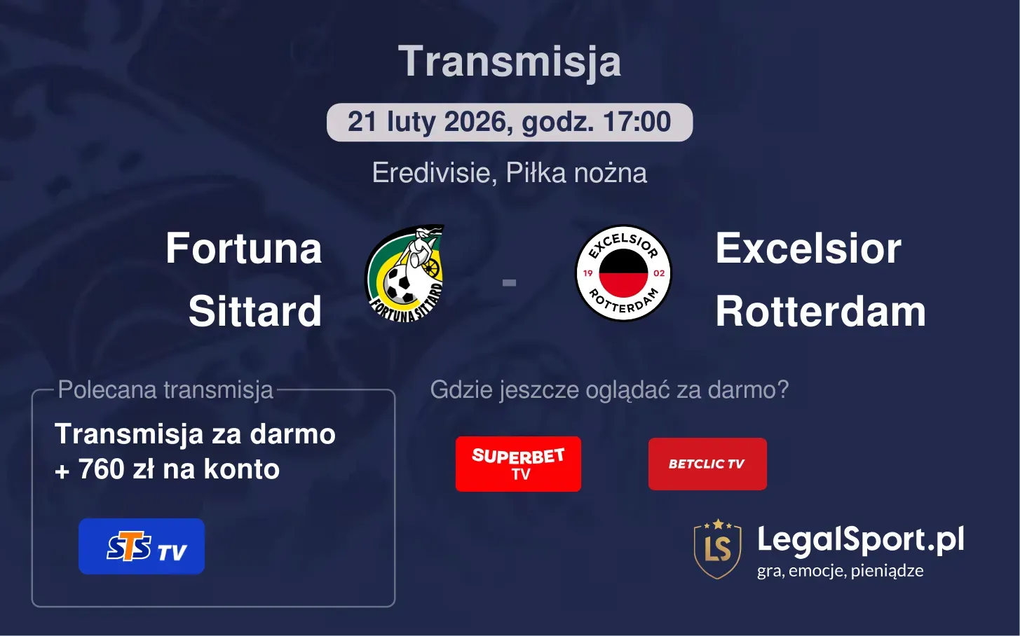 Fortuna Sittard - Excelsior Rotterdam Transmisje