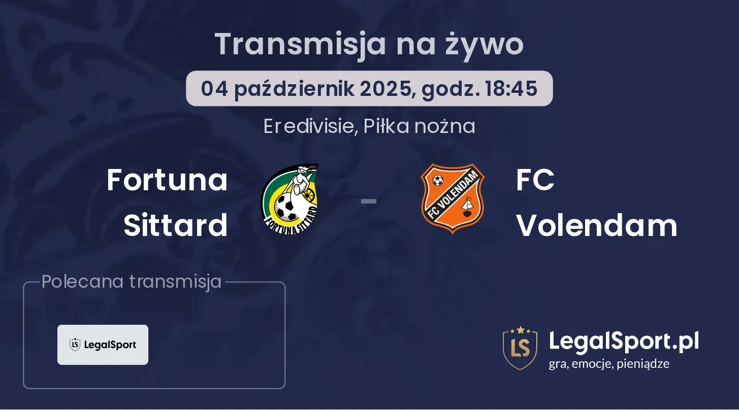 Fortuna Sittard - FC Volendam gdzie oglądać?