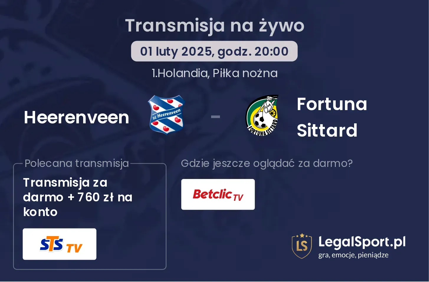 Heerenveen - Fortuna Sittard gdzie oglądać transmisję?