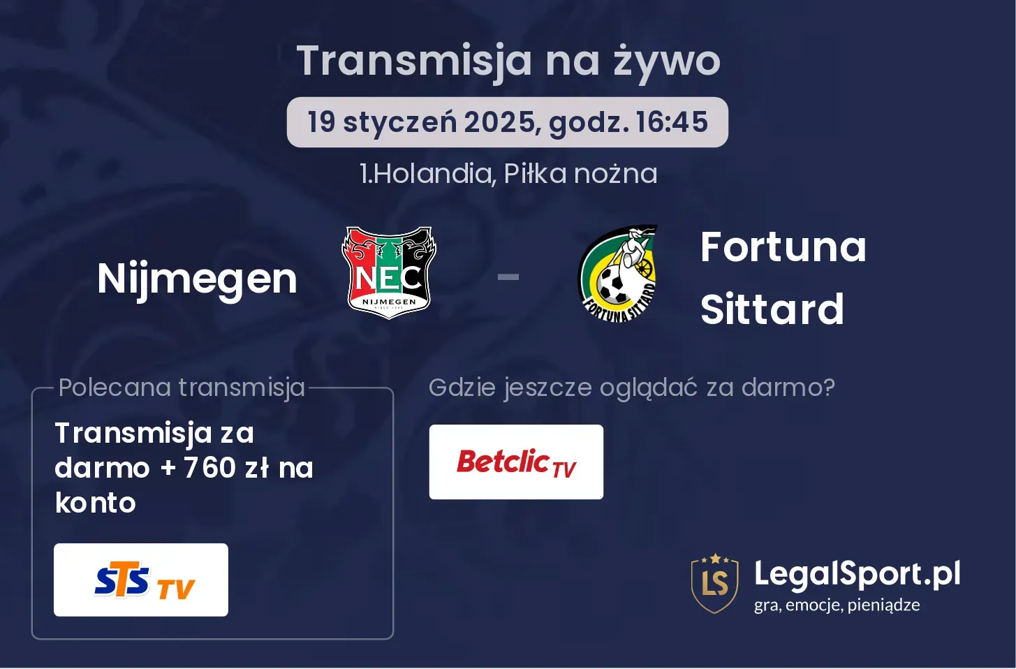 Nijmegen - Fortuna Sittard gdzie oglądać?