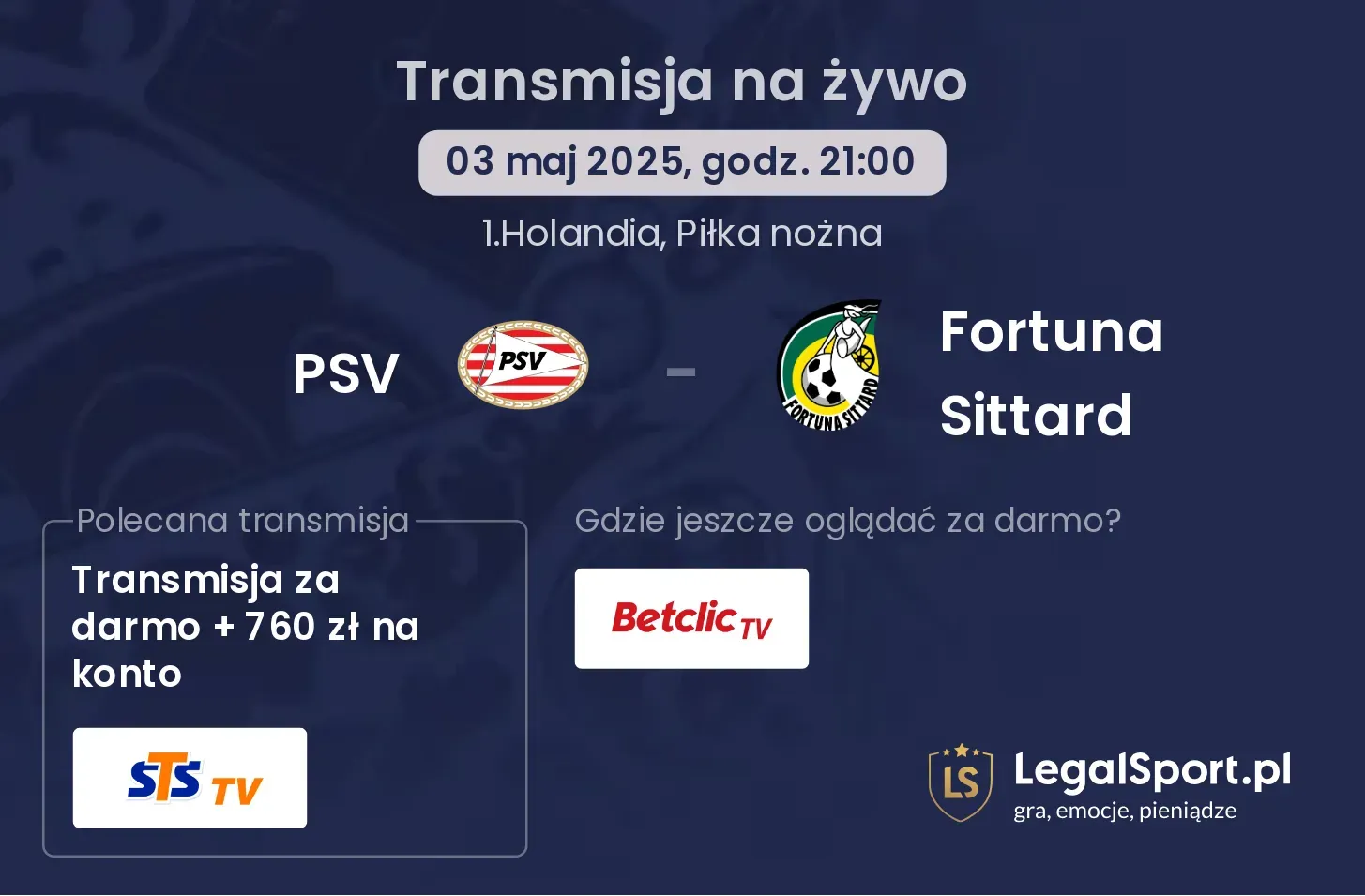 PSV - Fortuna Sittard gdzie oglądać transmisję?